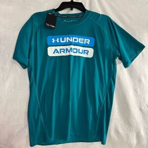 NWT Under‎ Armour Men's Teal Shirt Size Small Heatgear dri fit